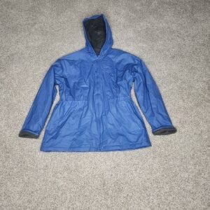 Misty Harbor Large Raincoat Lining  Hooded, Pockets, Light Blue, Cinched Waist